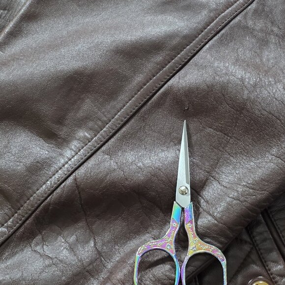 Santa Barbara Polo Racquet Club Leather Jacket Men 50 Brown LS Equestrian Vtg - Picture 15 of 16